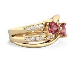 Pink Tourmaline Bowtie 14K Yellow Gold ring R2360