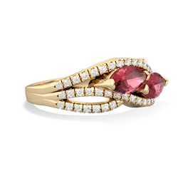 Pink Tourmaline Diamond Rivers 14K Yellow Gold ring R3070