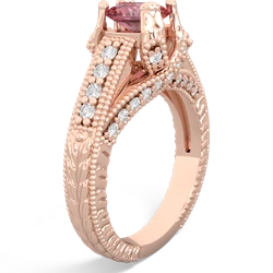 Pink Tourmaline Antique Style 14K Rose Gold ring R2028