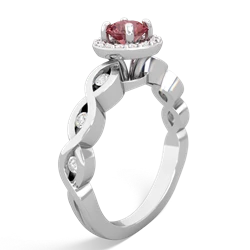 Pink Tourmaline Infinity Halo Engagement 14K White Gold ring R26315RH