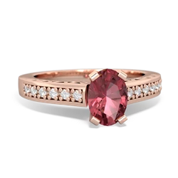 Pink Tourmaline Art Deco 14K Rose Gold ring R26357VL
