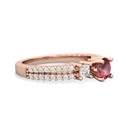 Pink Tourmaline Classic 5Mm Round Engagement 14K Rose Gold ring R26435RD