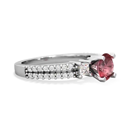 Pink Tourmaline Classic 6Mm Round Engagement 14K White Gold ring R26436RD