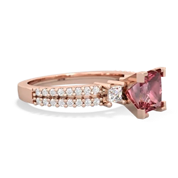 Pink Tourmaline Classic 6Mm Princess Engagement 14K Rose Gold ring R26436SQ