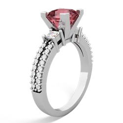 Pink Tourmaline Classic 6Mm Princess Engagement 14K White Gold ring R26436SQ