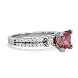 Pink Tourmaline Classic 6Mm Princess Engagement 14K White Gold ring R26436SQ