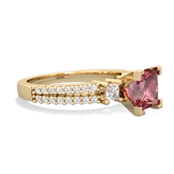 Pink Tourmaline Classic 6Mm Princess Engagement 14K Yellow Gold ring R26436SQ