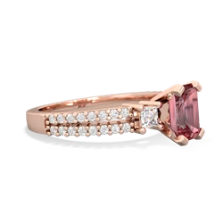 Pink Tourmaline Classic 7X5mm Emerald-Cut Engagement 14K Rose Gold ring R26437EM