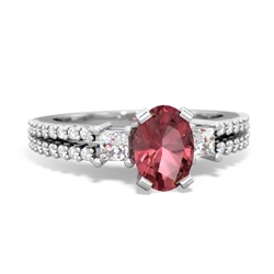 Pink Tourmaline Classic 7X5mm Oval Engagement 14K White Gold ring R26437VL