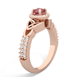 Pink Tourmaline Celtic Knot Halo 14K Rose Gold ring R26445RH