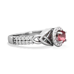 Pink Tourmaline Celtic Knot Halo 14K White Gold ring R26445RH