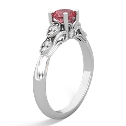 Pink Tourmaline Antique Elegance 14K White Gold ring R3100