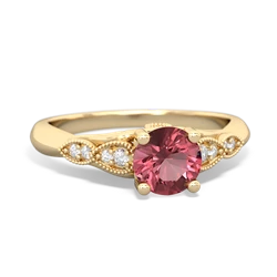 Pink Tourmaline Antique Elegance 14K Yellow Gold ring R3100