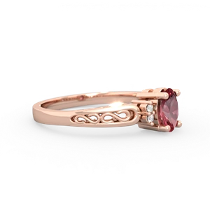 Pink Tourmaline Filligree Scroll Oval 14K Rose Gold ring R0812