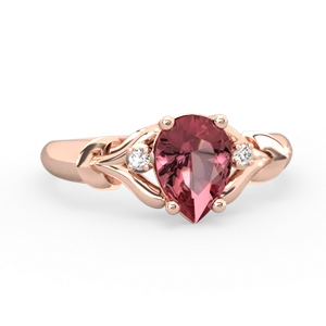 Pink Tourmaline Precious Pear 14K Rose Gold ring R0826