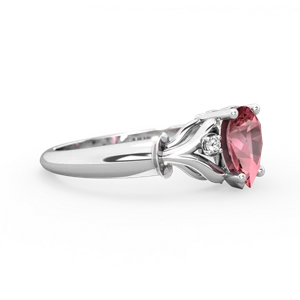Pink Tourmaline Precious Pear 14K White Gold ring R0826