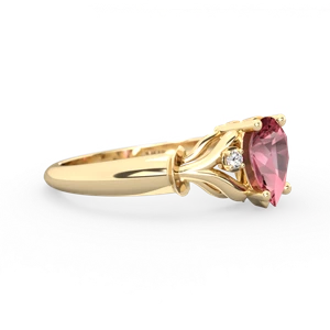 Pink Tourmaline Precious Pear 14K Yellow Gold ring R0826