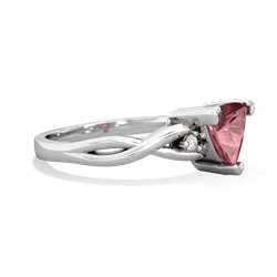 Pink Tourmaline Trillion Twist 14K White Gold ring R2104