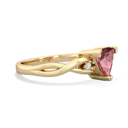 Pink Tourmaline Trillion Twist 14K Yellow Gold ring R2104