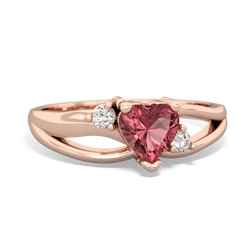 Pink Tourmaline Split Band Swirl 14K Rose Gold ring R2130