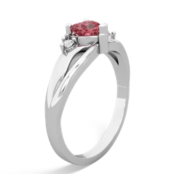 Pink Tourmaline Split Band Swirl 14K White Gold ring R2130