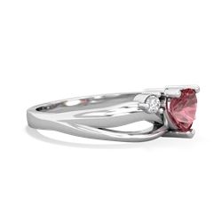 Pink Tourmaline Split Band Swirl 14K White Gold ring R2130