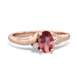 Pink Tourmaline Elegant Swirl 14K Rose Gold ring R2173