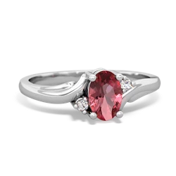 Pink Tourmaline Elegant Swirl 14K White Gold ring R2173