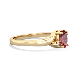 Pink Tourmaline Elegant Swirl 14K Yellow Gold ring R2173