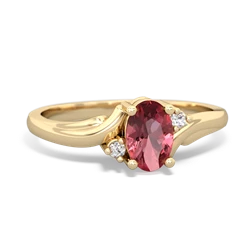 Pink Tourmaline Elegant Swirl 14K Yellow Gold ring R2173