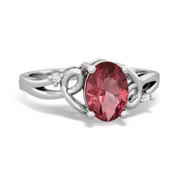 Pink Tourmaline Swirls 14K White Gold ring R2347