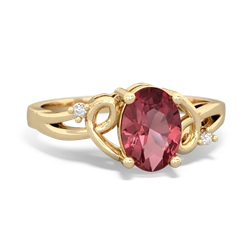 Pink Tourmaline Swirls 14K Yellow Gold ring R2347