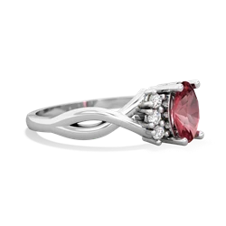 Pink Tourmaline Victorian Twist 14K White Gold ring R2497