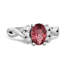 Pink Tourmaline Victorian Twist 14K White Gold ring R2497