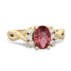 Pink Tourmaline Victorian Twist 14K Yellow Gold ring R2497