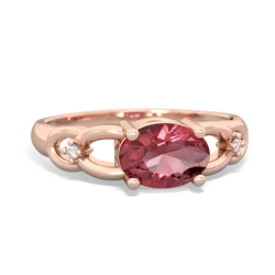 Pink Tourmaline Links 14K Rose Gold ring R4032