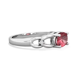 Pink Tourmaline Links 14K White Gold ring R4032