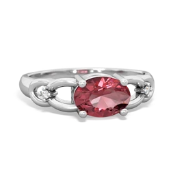 Pink Tourmaline Links 14K White Gold ring R4032