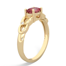 Pink Tourmaline Links 14K Yellow Gold ring R4032