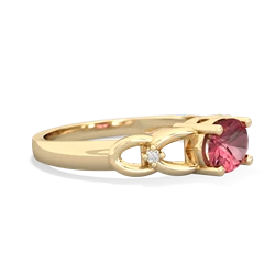 Pink Tourmaline Links 14K Yellow Gold ring R4032