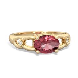 Pink Tourmaline Links 14K Yellow Gold ring R4032