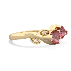 Pink Tourmaline Floral Elegance 14K Yellow Gold ring R5790