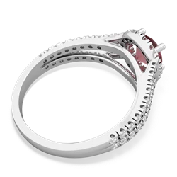 Pink Tourmaline Pave Halo 14K White Gold ring R5490