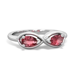 Pink Tourmaline Infinity 14K White Gold ring R5050