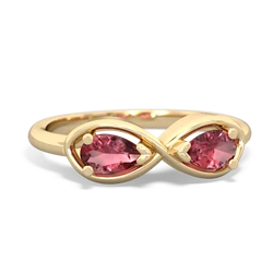 Pink Tourmaline Infinity 14K Yellow Gold ring R5050