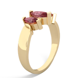 Pink Tourmaline Three Peeks 14K Yellow Gold ring R2433