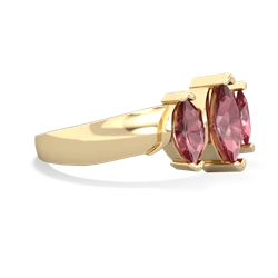 Pink Tourmaline Three Peeks 14K Yellow Gold ring R2433