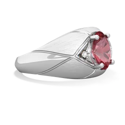 Pink Tourmaline Men's Crossroads 14K White Gold ring R0361