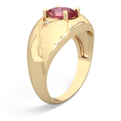 Pink Tourmaline Men's Crossroads 14K Yellow Gold ring R0361