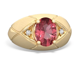 Pink Tourmaline Men's Crossroads 14K Yellow Gold ring R0361